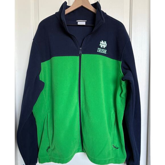 Notre Dame Fighting Irish Columbia Jacket Mens XXL Full Zip Fleece Embroidered - Picture 1 of 5